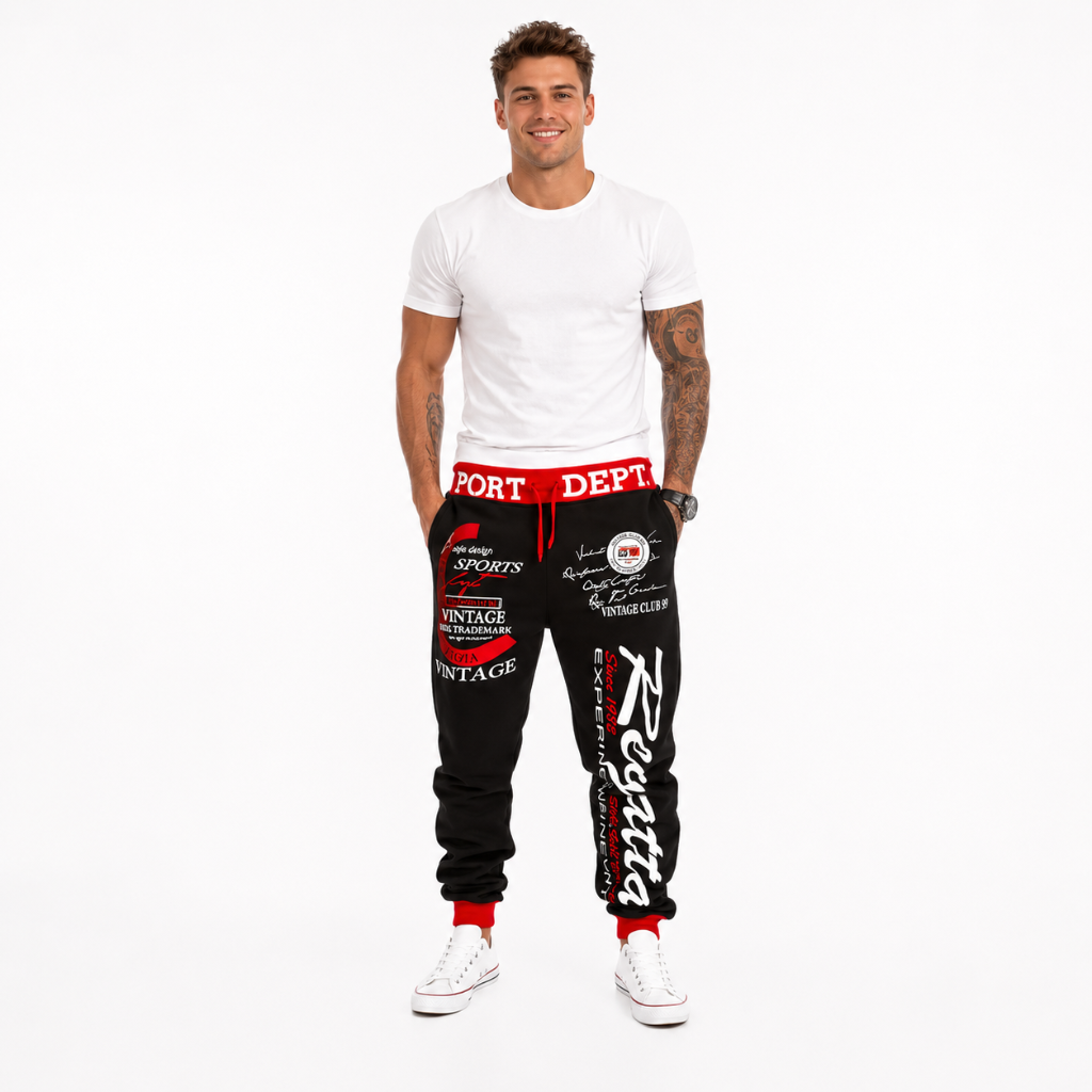 Men's Drawstring Elastic Waist Sports Trousers