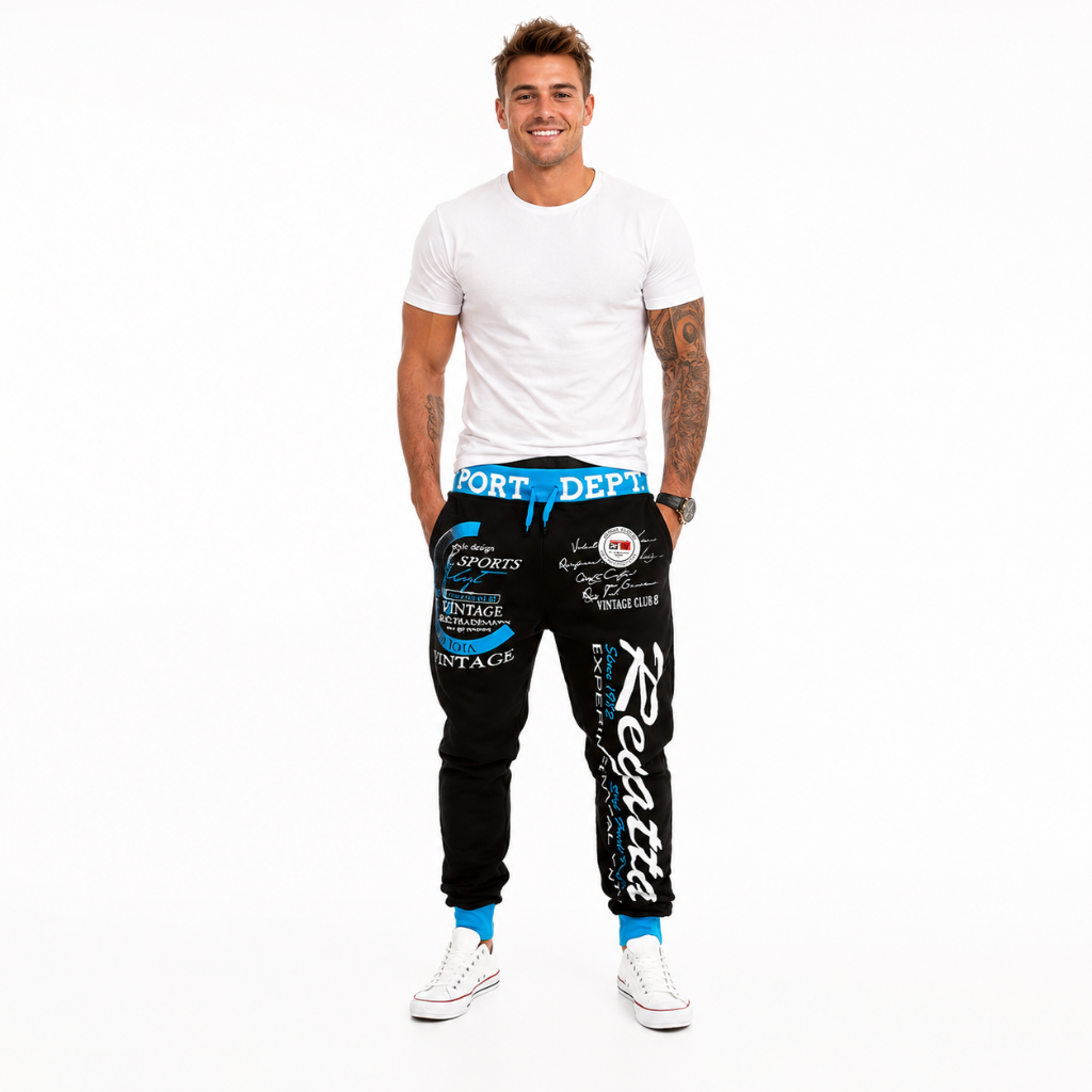 Men's Drawstring Elastic Waist Sports Trousers