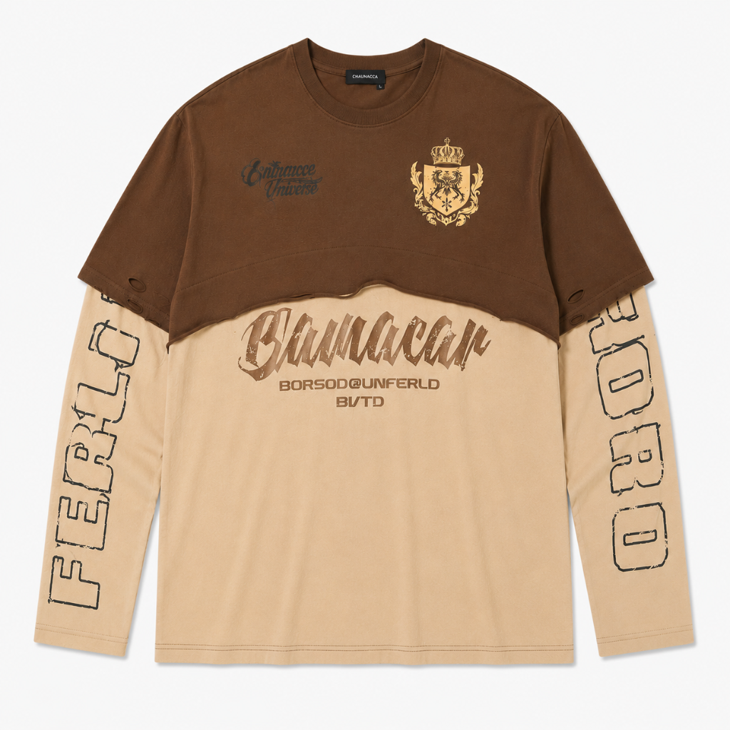 Mens Patchwork Long Sleeve T-Shirt