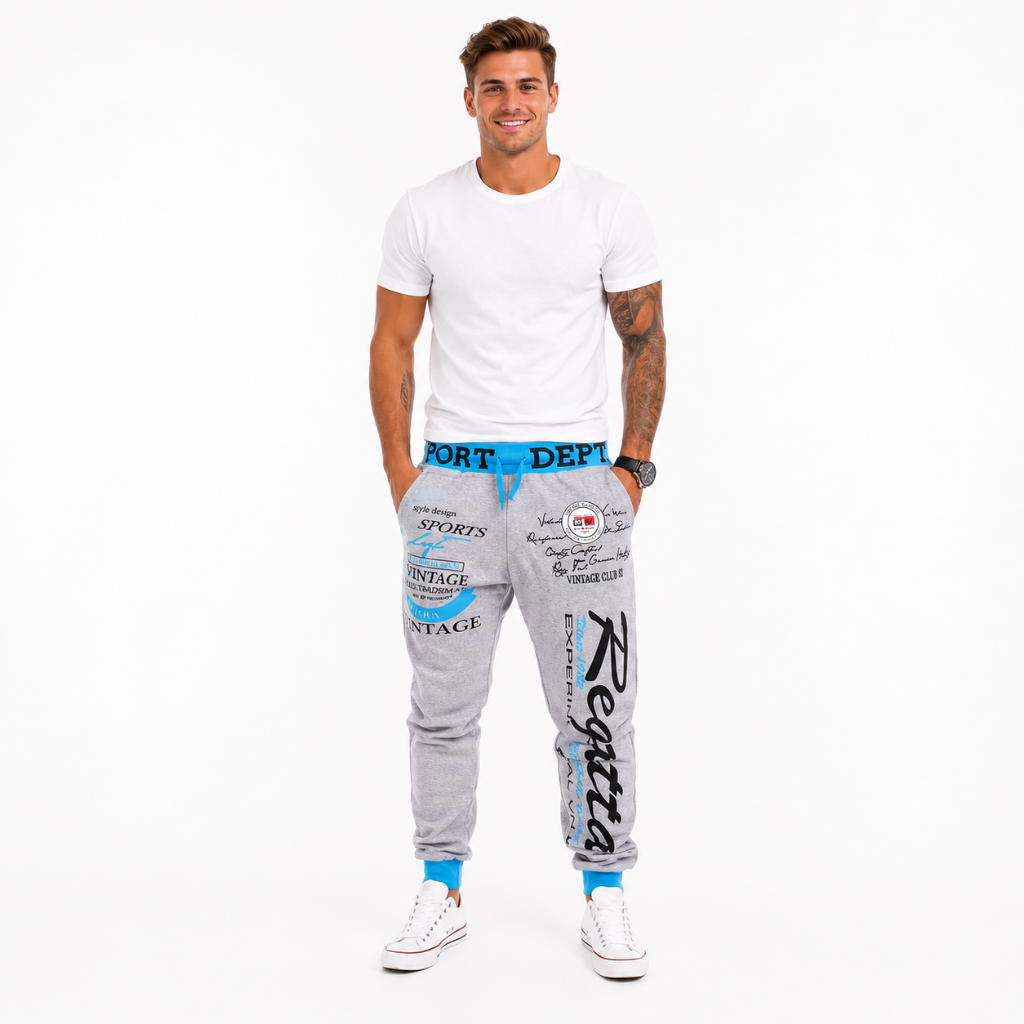 Men's Drawstring Elastic Waist Sports Trousers