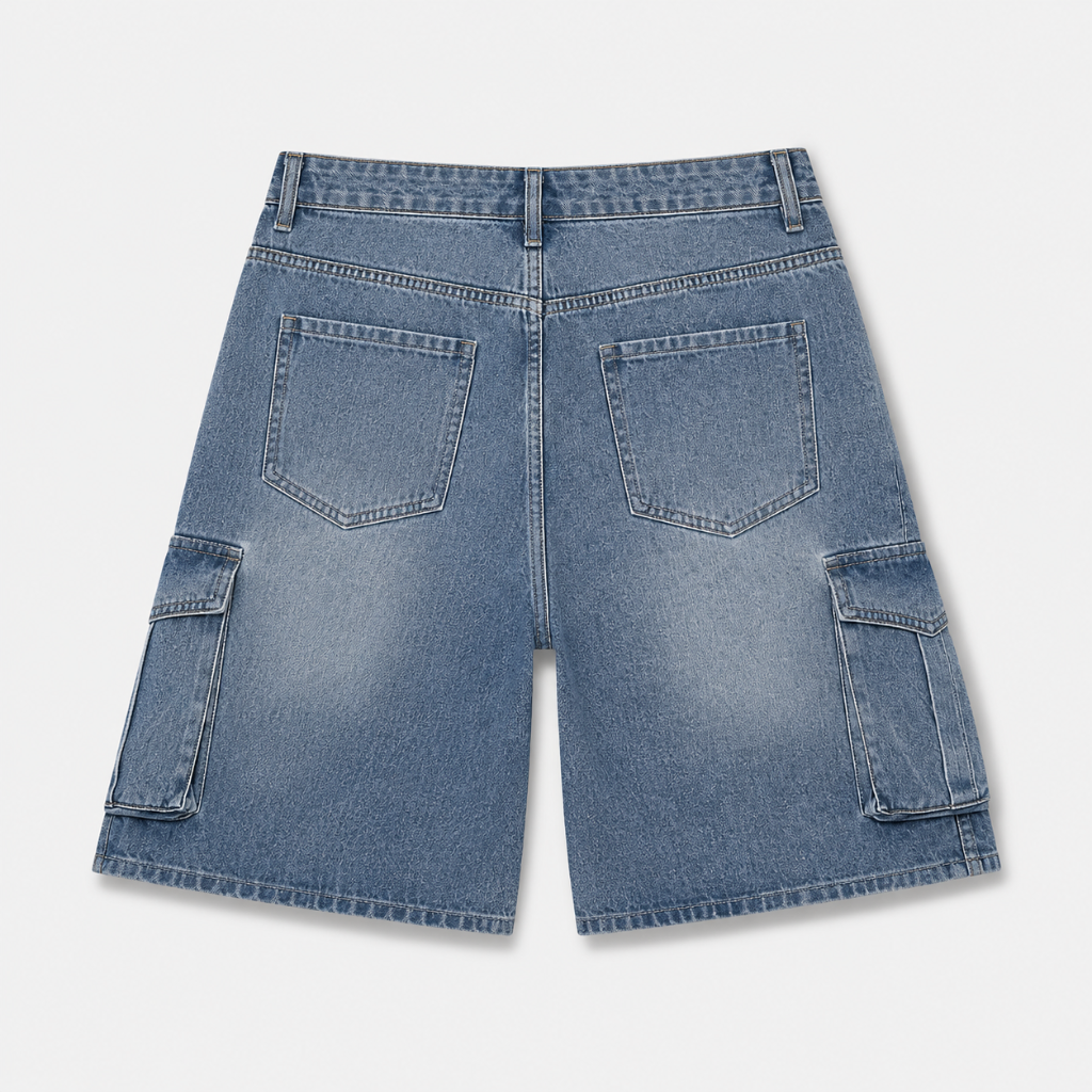 Retro Elastic Cargo Shorts