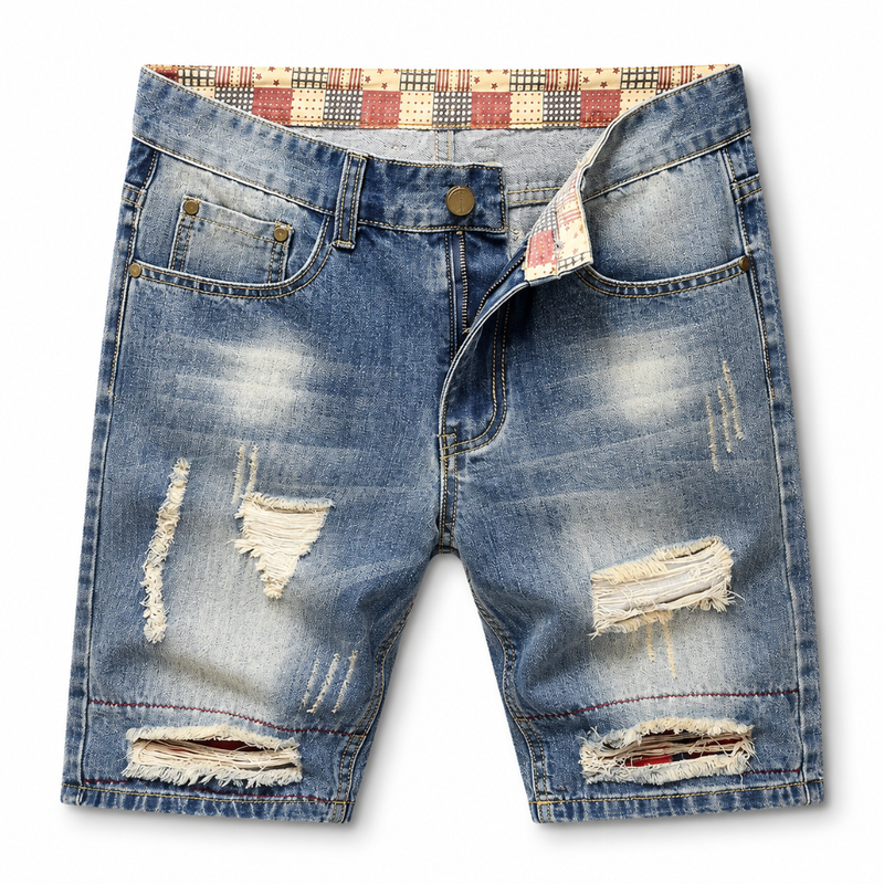 Men's Distressed Denim Shorts