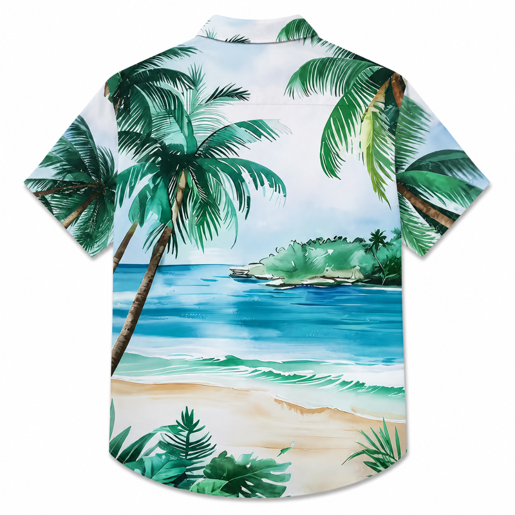 Printed Summer Button-Up Shirt