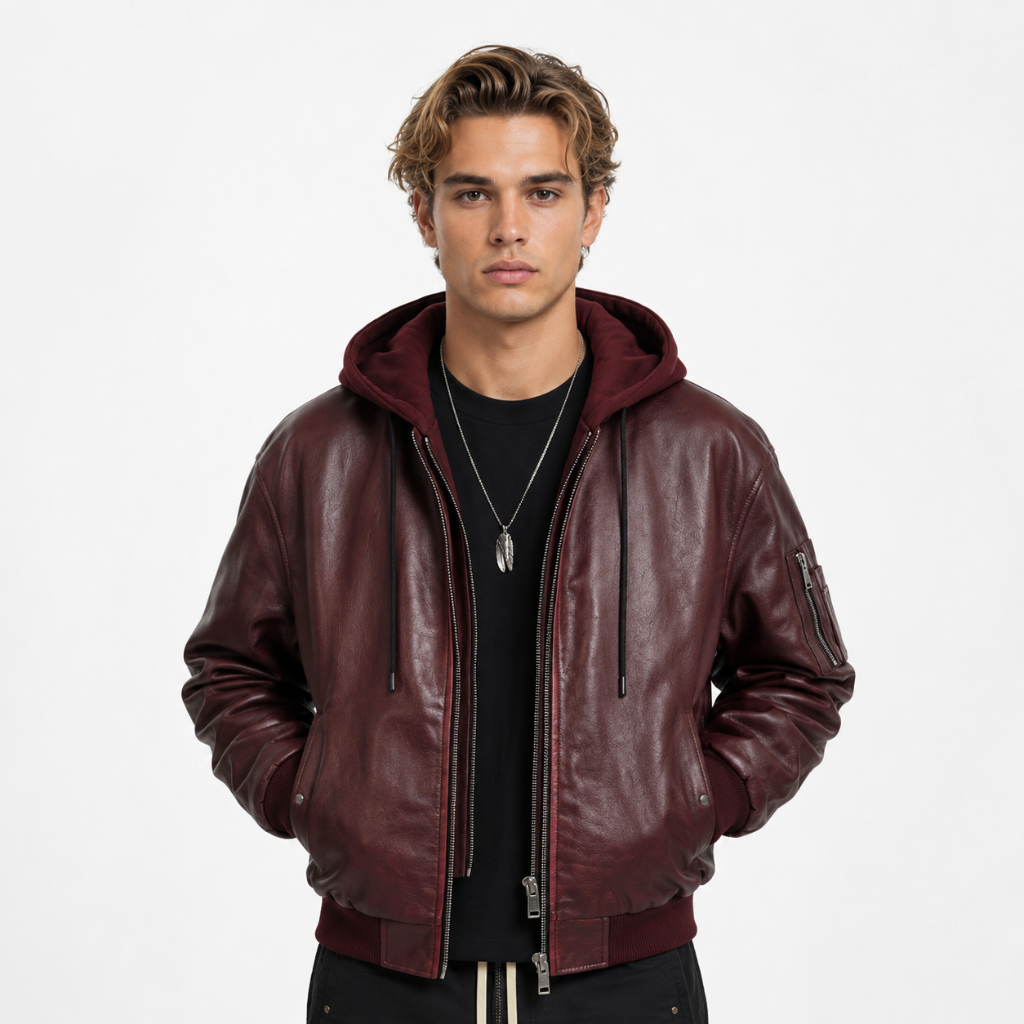 Retro Distressed Washed PU Leather Jacket