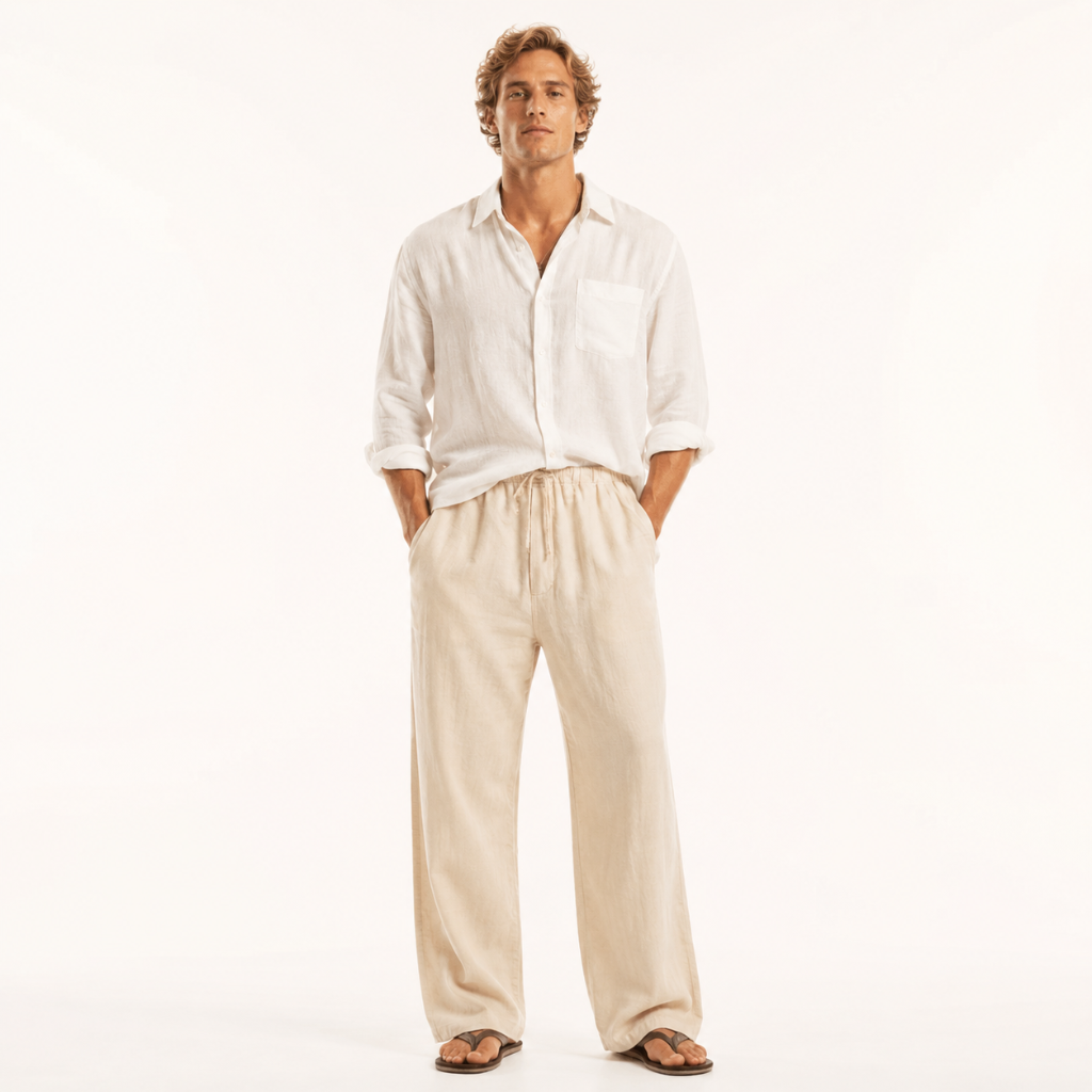 Men’s Linen Loose-fit Long Pants