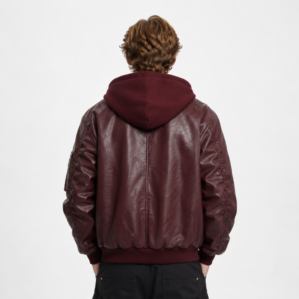 Retro Distressed Washed PU Leather Jacket