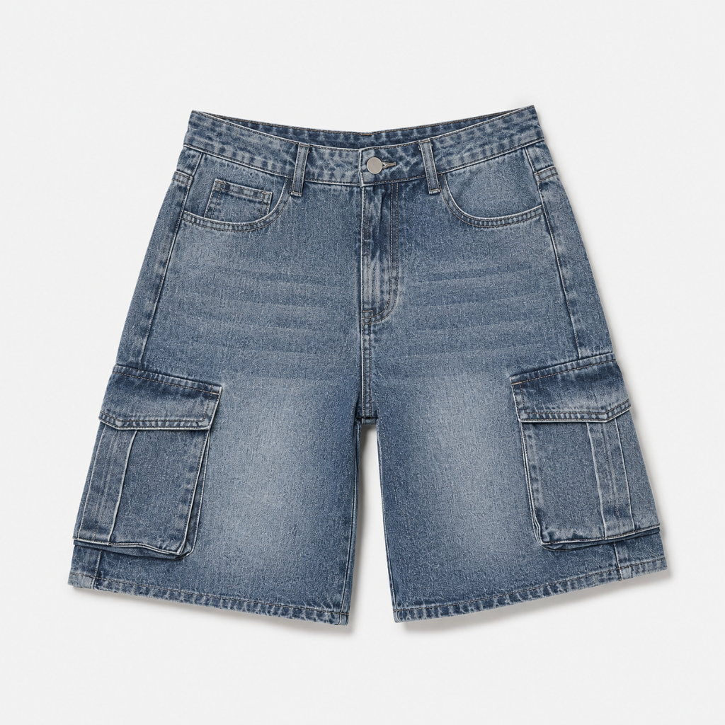 Retro Elastic Cargo Shorts