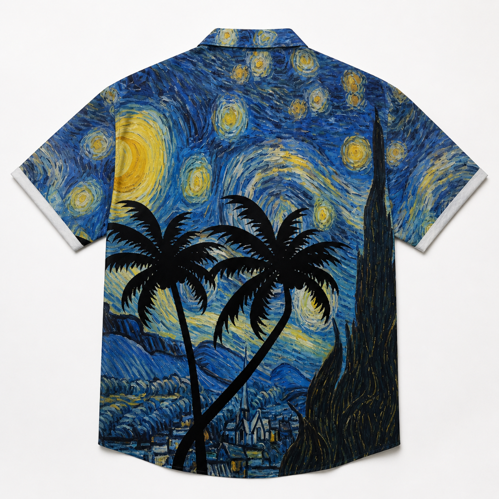 Starry Sky Palm Tree Hawaiian Shirt
