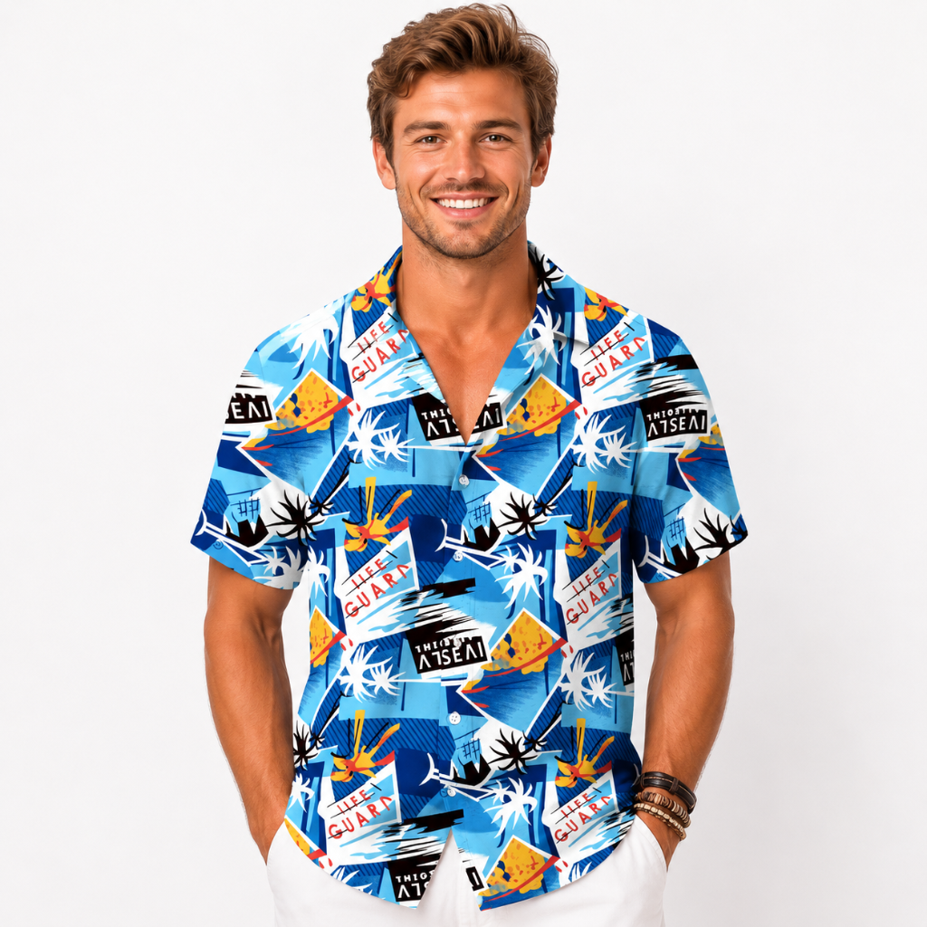 Tropical Button-Up Beach Vacation Shirt
