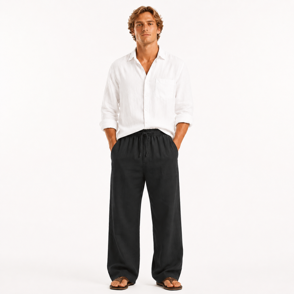 Men’s Linen Loose-fit Long Pants