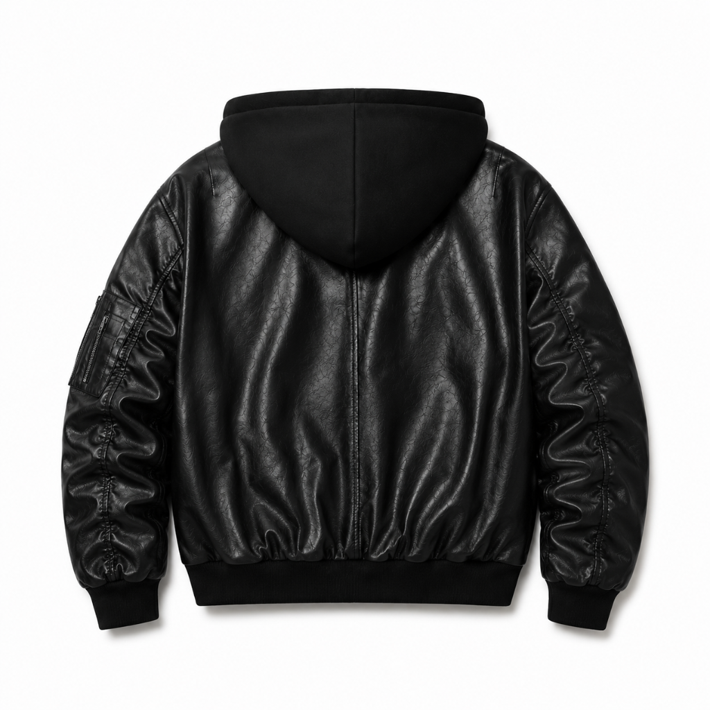 Retro Distressed Washed PU Leather Jacket