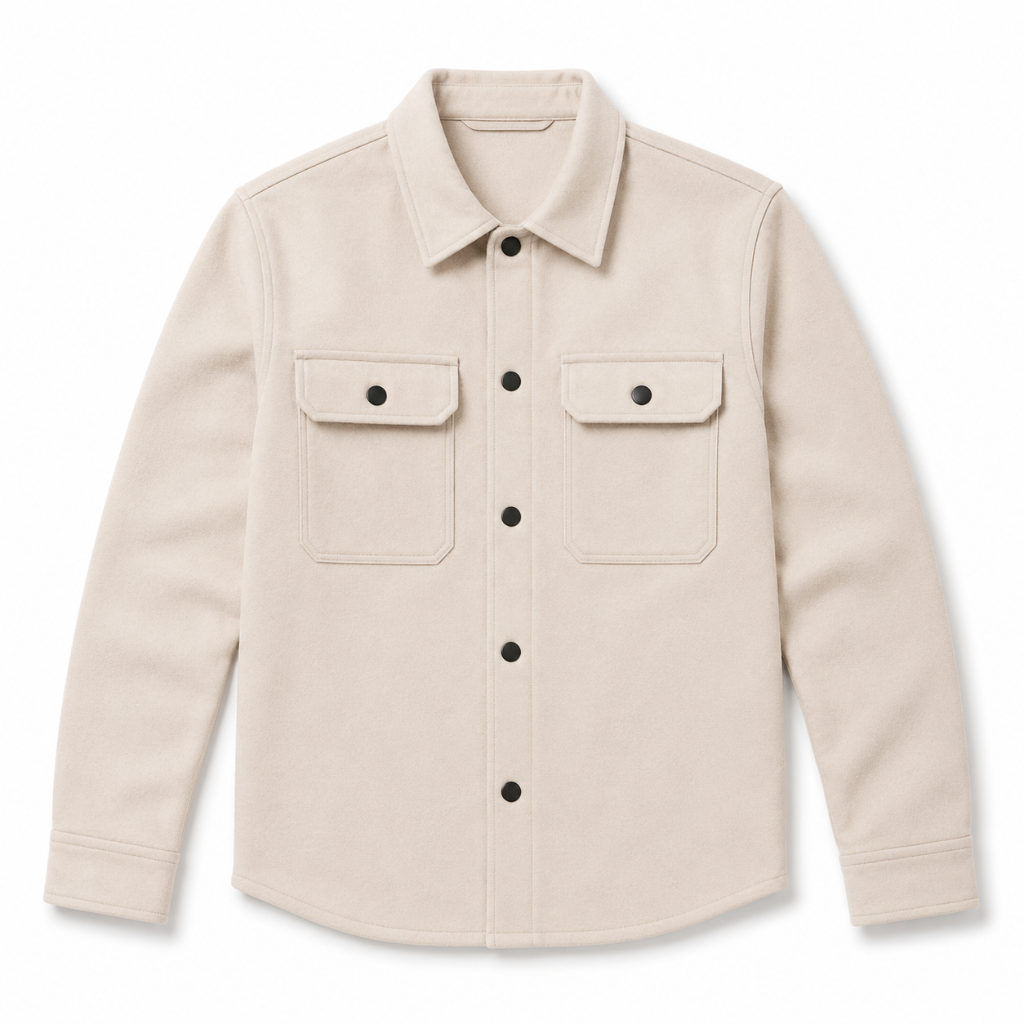Men's Overshirt Jacket with Button Closure