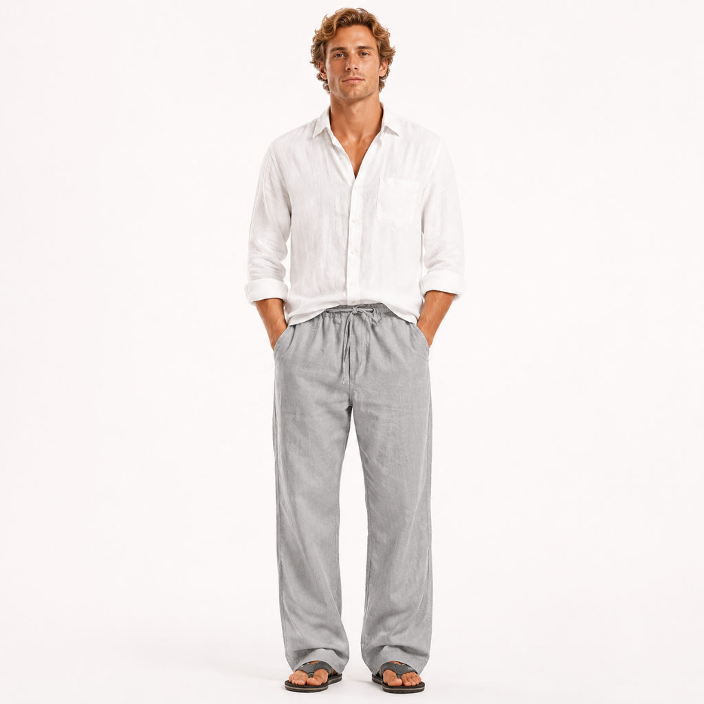 Men’s Linen Loose-fit Long Pants