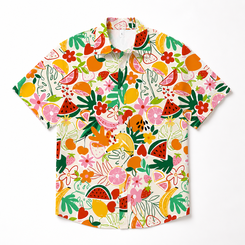 Men’s Tropical Print Casual Summer Shirt