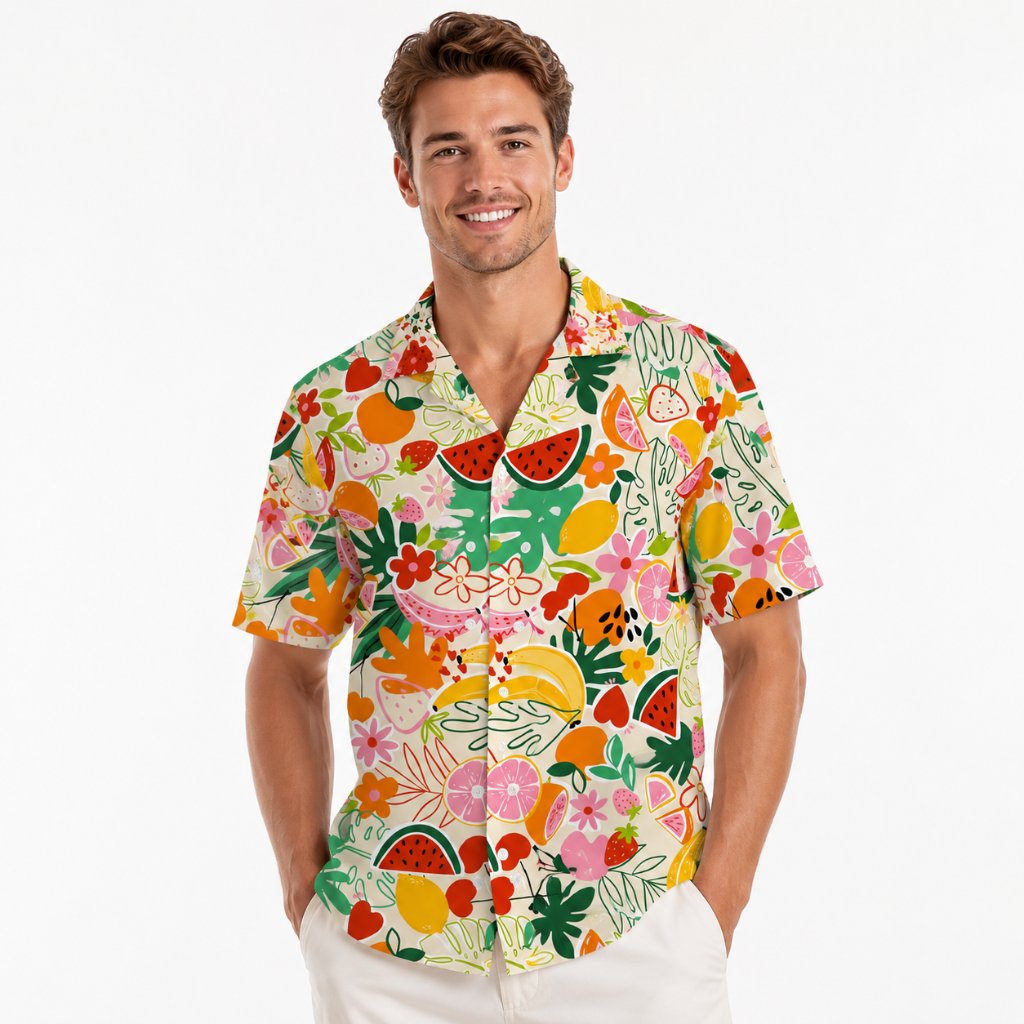 Men’s Tropical Print Casual Summer Shirt