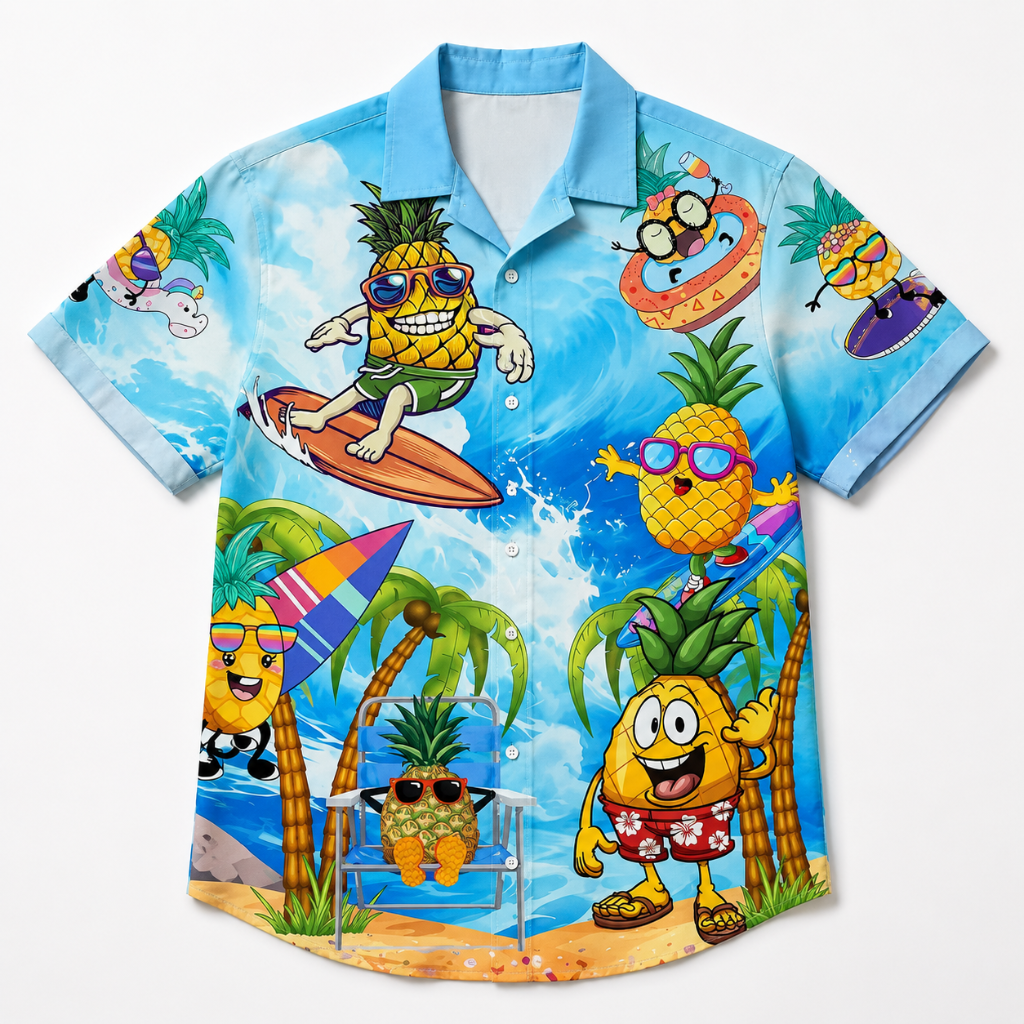 Plus Size Pineapple Beach Hawaiian Shirt
