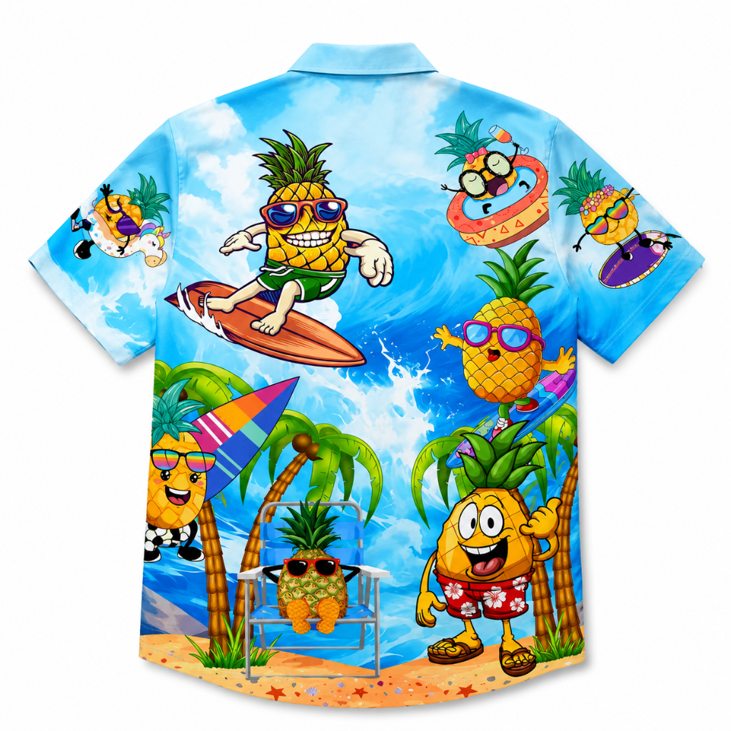 Plus Size Pineapple Beach Hawaiian Shirt