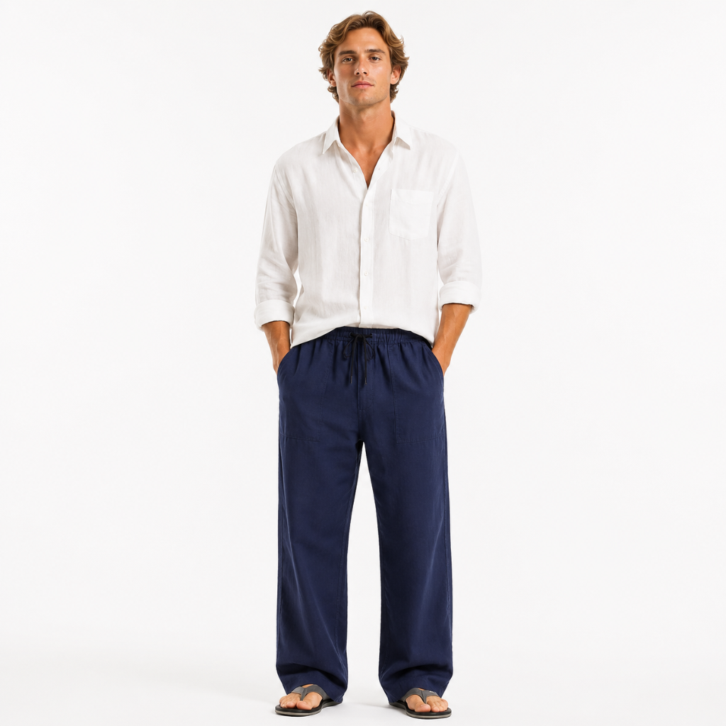 Men’s Linen Loose-fit Long Pants