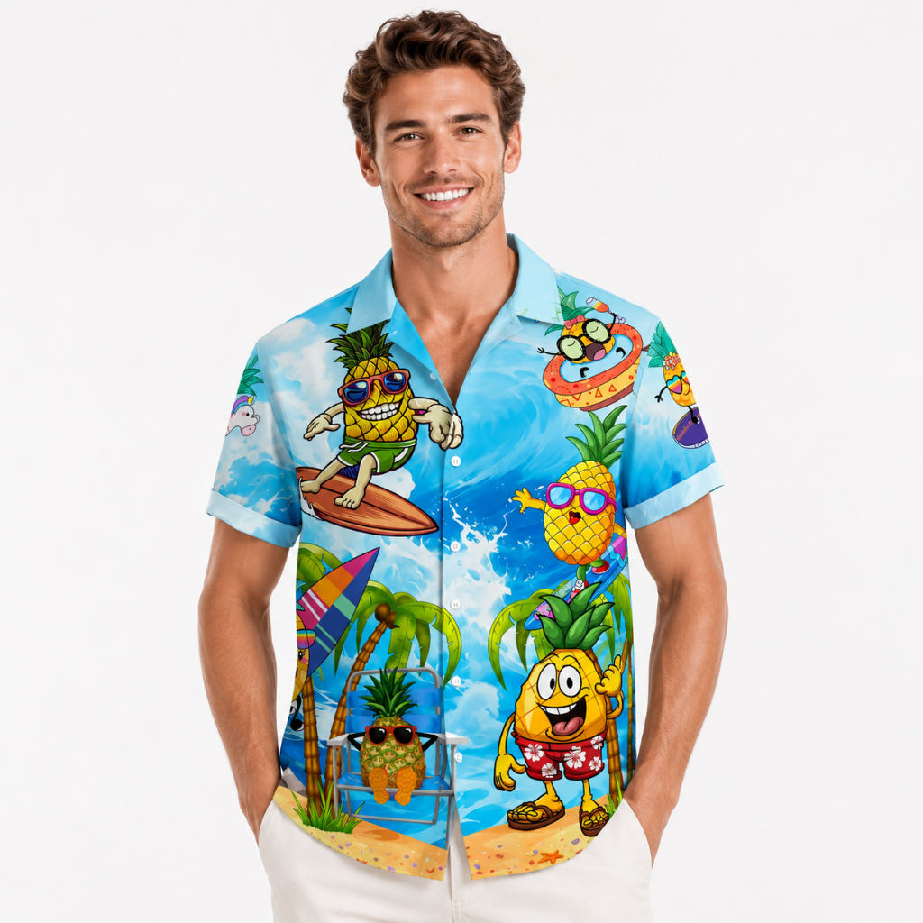 Plus Size Pineapple Beach Hawaiian Shirt