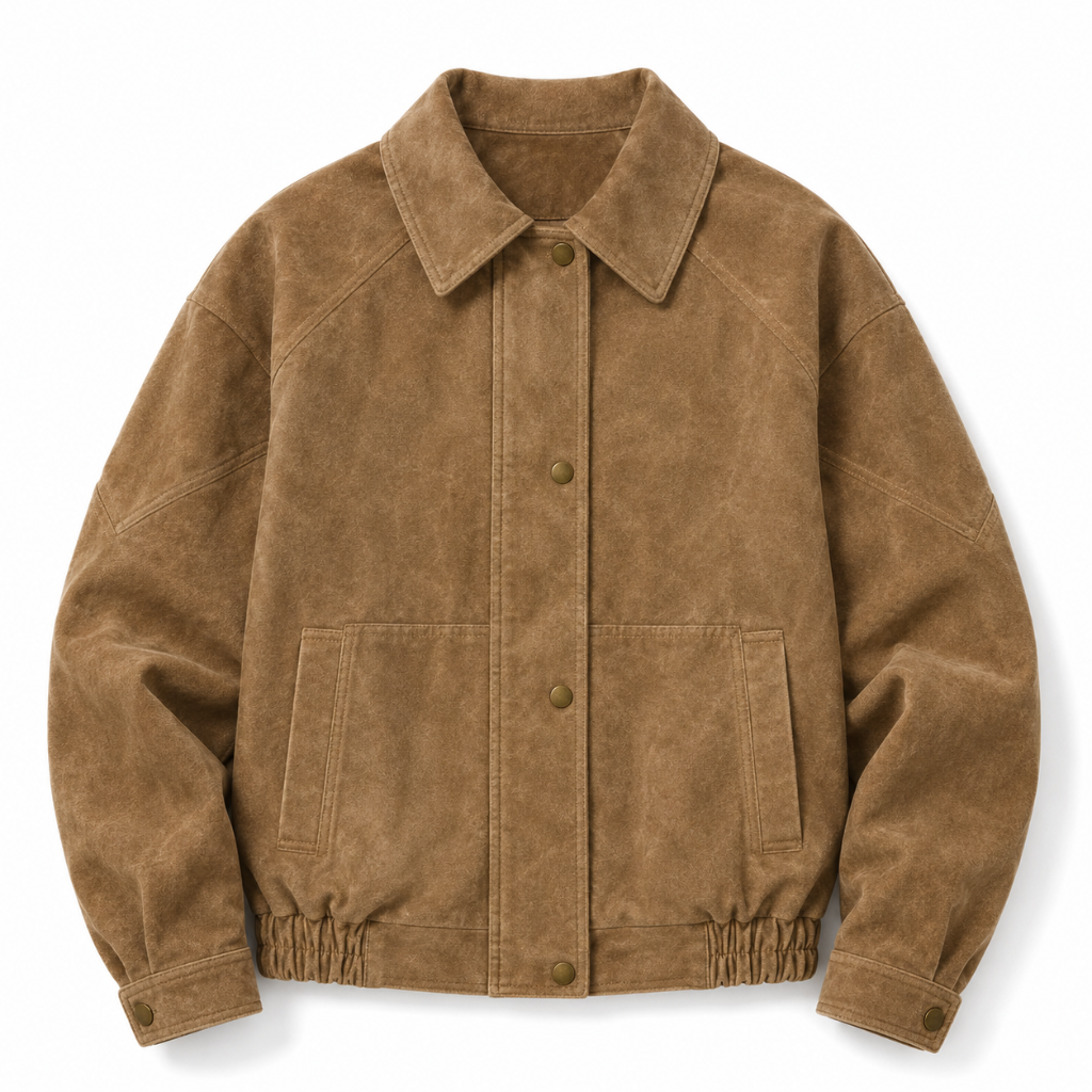 Vintage Faux Leather Oversized Bomber Jacket