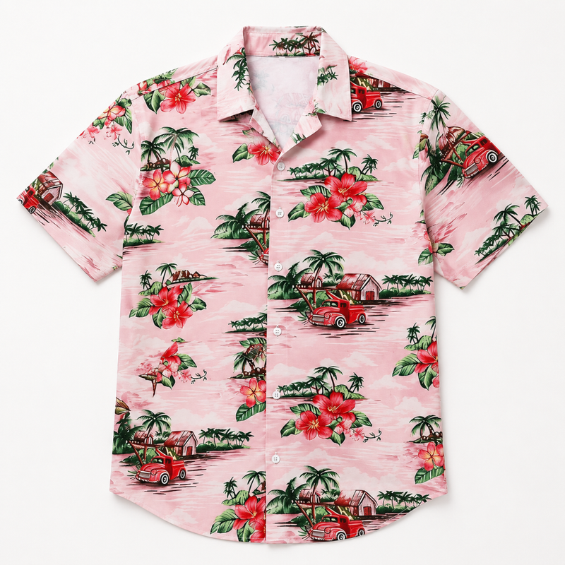 Cotton Sailing Beach Palm Tree Shirt