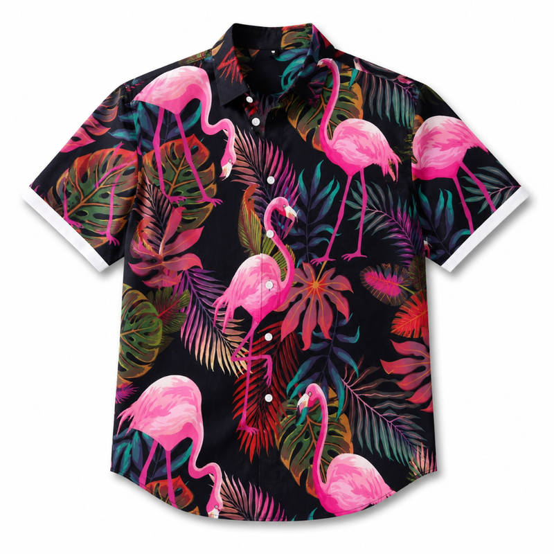 Plus Size Flamingo Tropical Hawaiian Shirt