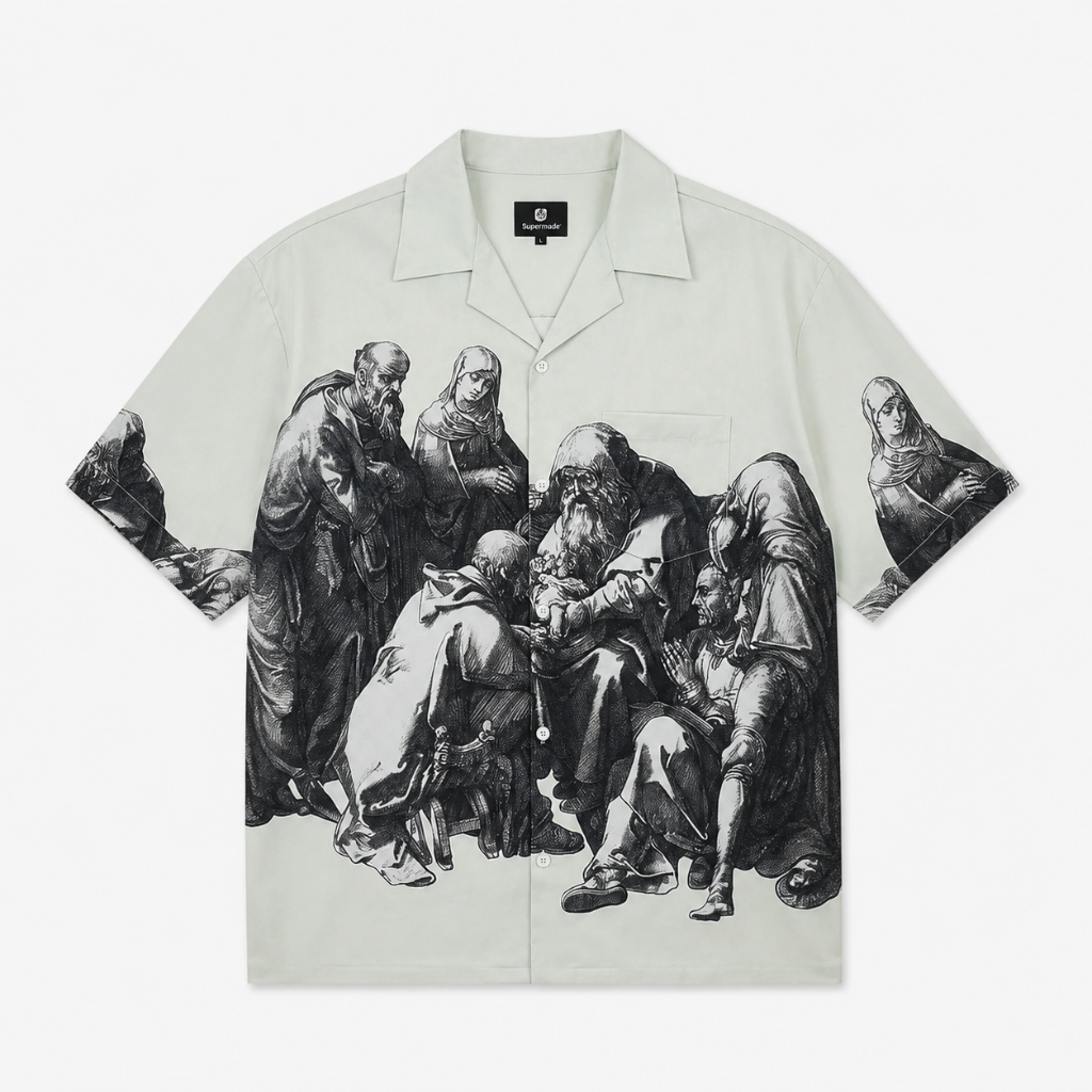 Renaissance Sketch Art Cuban Shirt