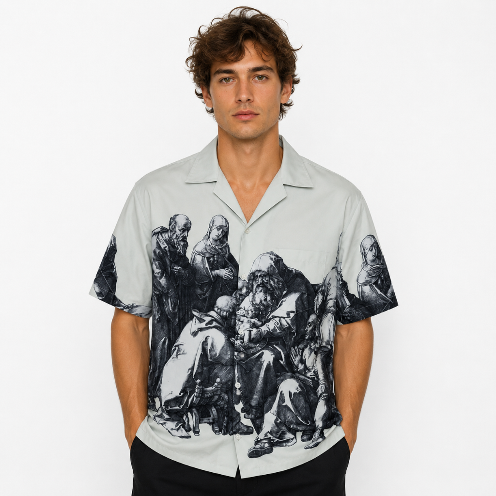 Renaissance Sketch Art Cuban Shirt