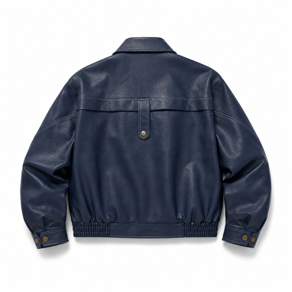 Vintage Faux Leather Oversized Bomber Jacket