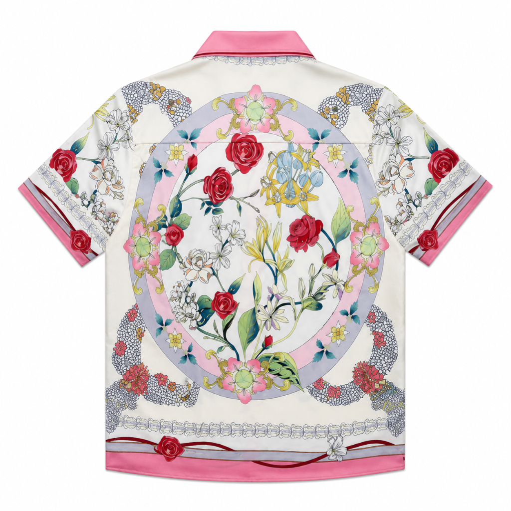 Floral Satin Cuban Shirt