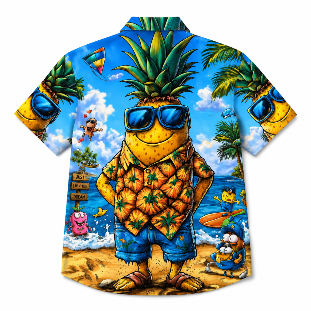 Pineapple Graphic Hawaiian Vacation Shirt