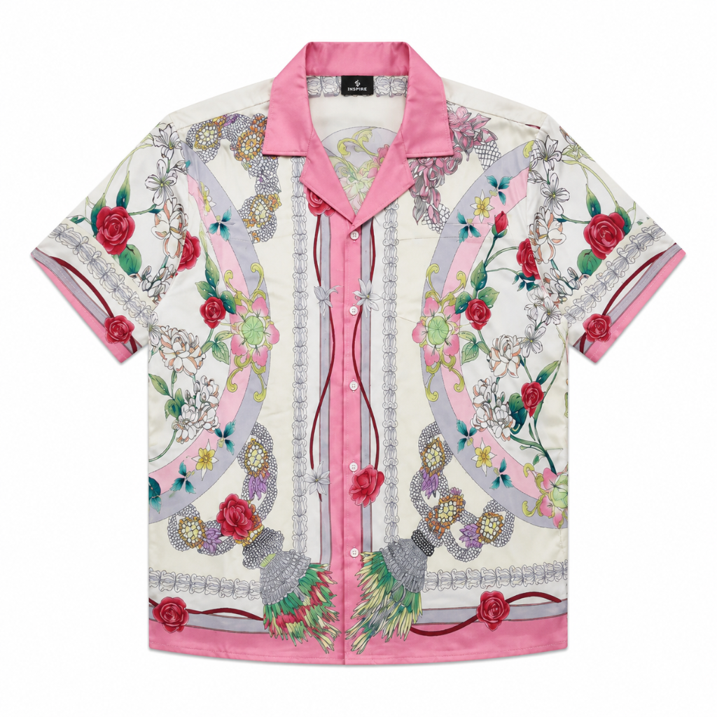 Floral Satin Cuban Shirt