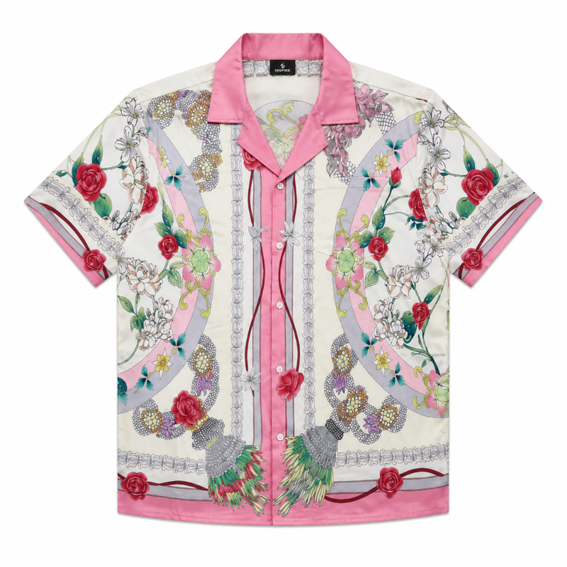 Floral Satin Cuban Shirt