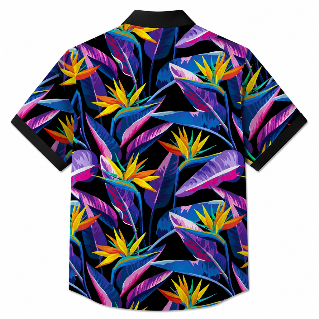 Tropical Bloom Pocket Button Shirt