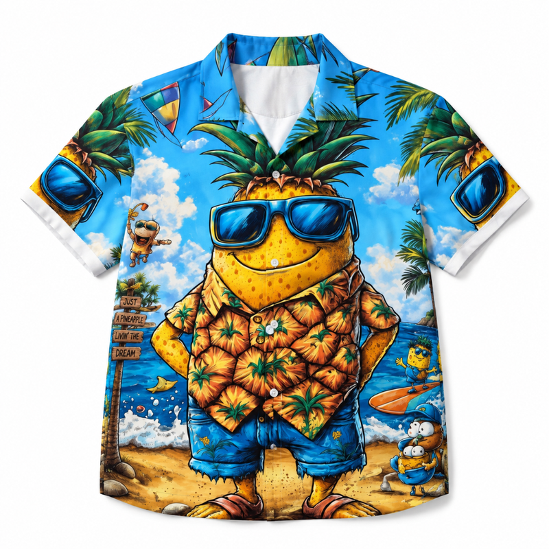 Pineapple Graphic Hawaiian Vacation Shirt