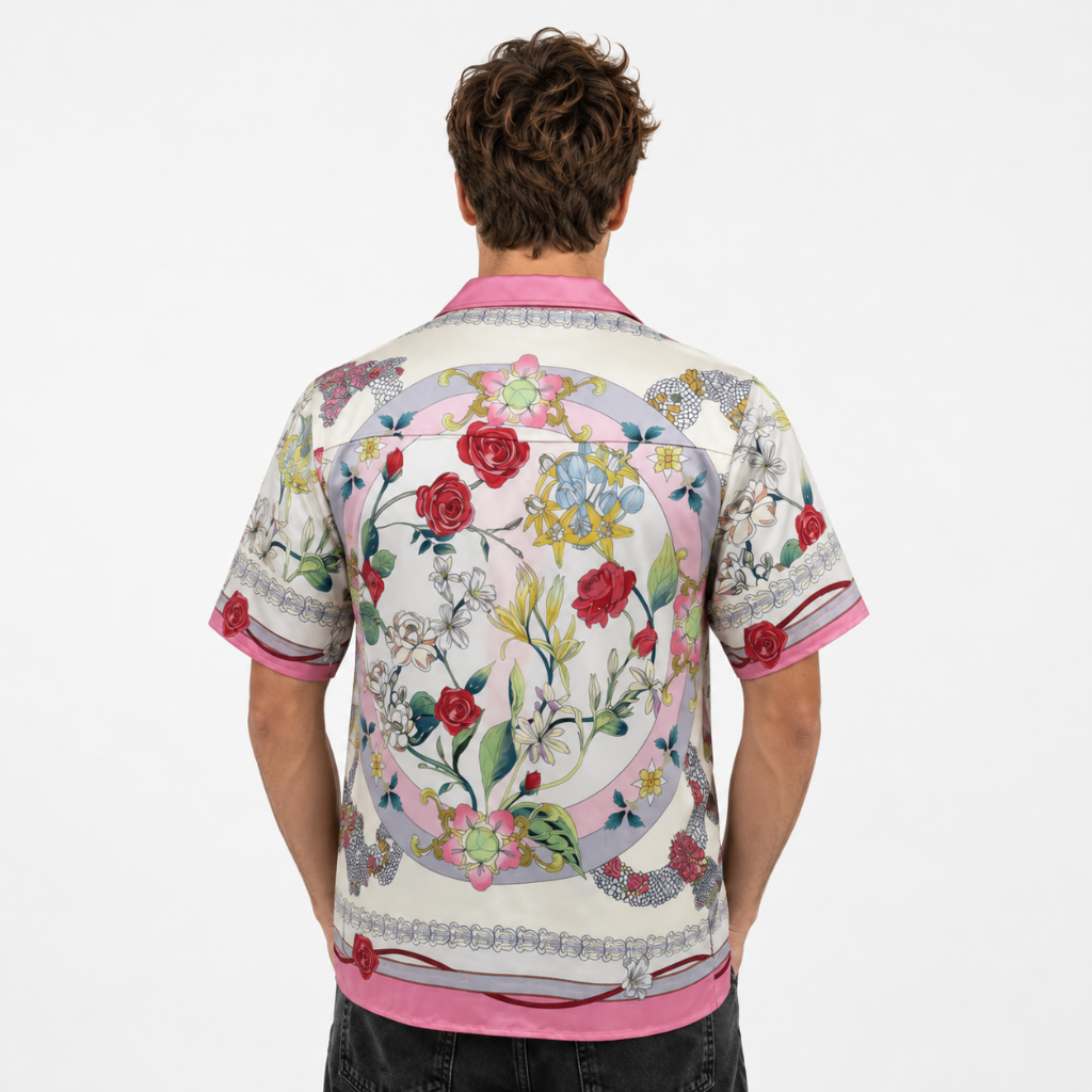 Floral Satin Cuban Shirt