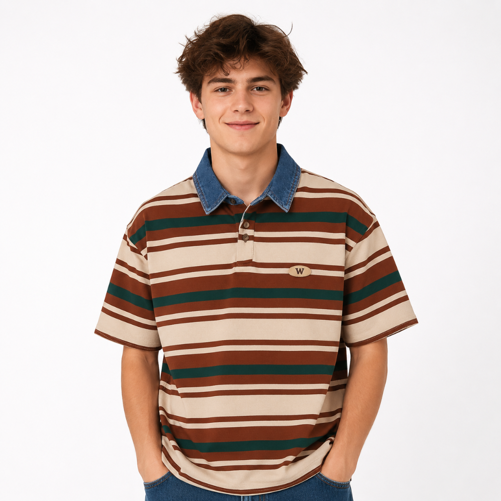 Vintage Striped Men's Polo Shirt