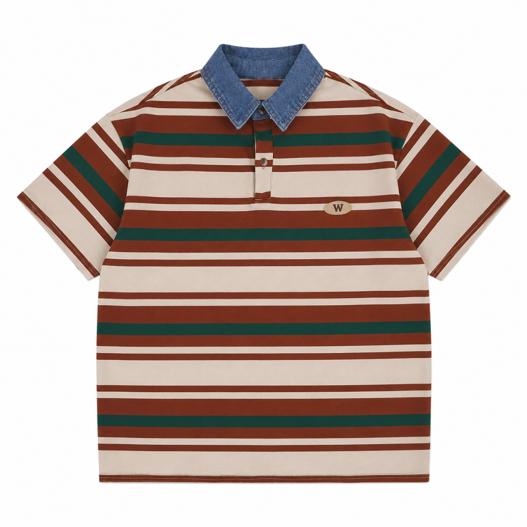 Vintage Striped Men's Polo Shirt