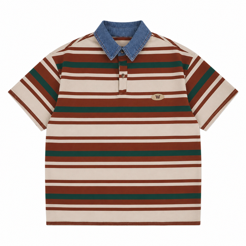 Vintage Striped Men's Polo Shirt
