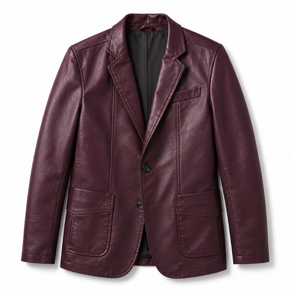 Classic Leather Men's Side Pocket Jacket