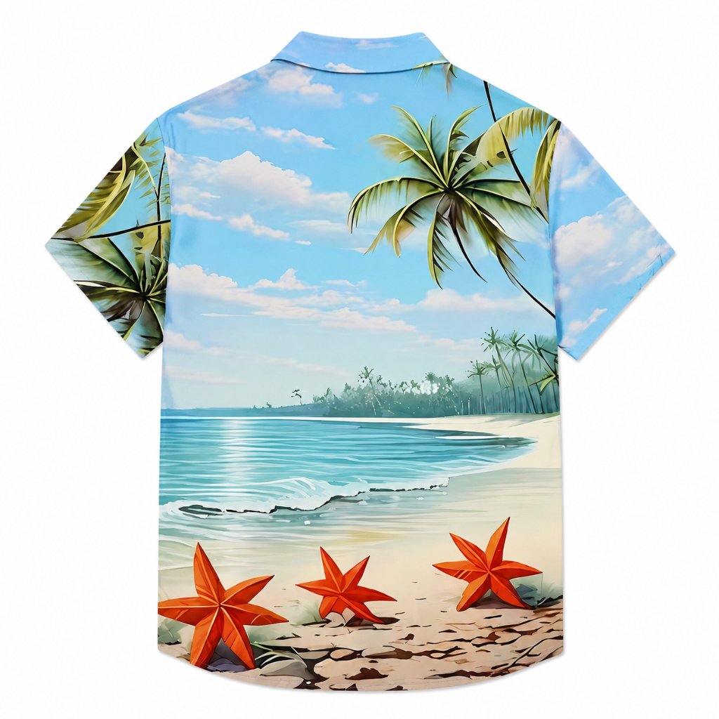 Men's Tropical Casual Button-Up Summer Shirt