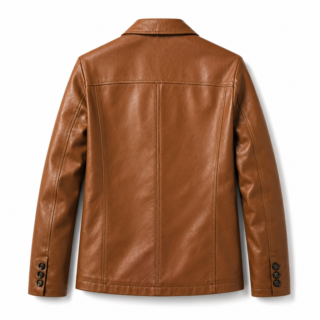 Classic Leather Men's Side Pocket Jacket