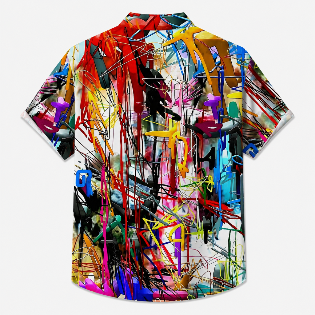 Grid Tropical Resort Button Shirt