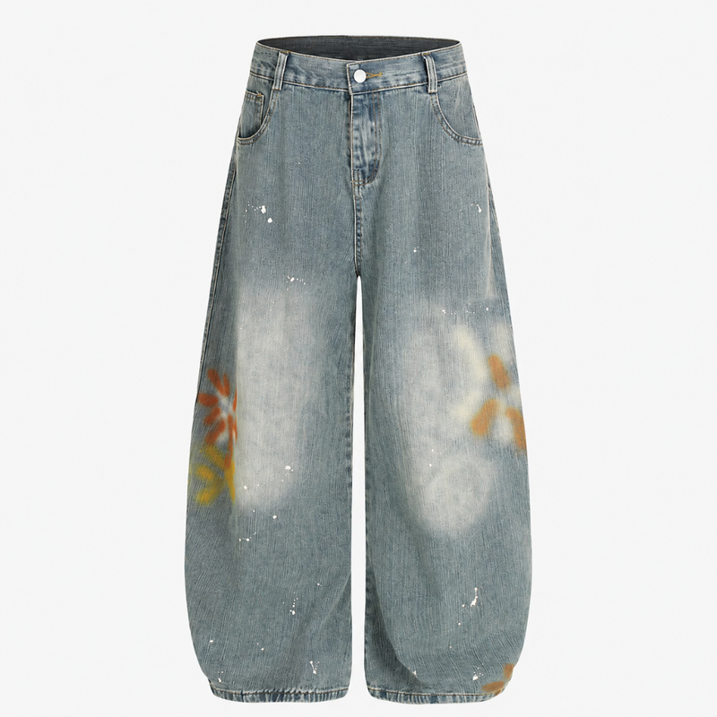 Slub Wash Machete Dye Denim Jeans