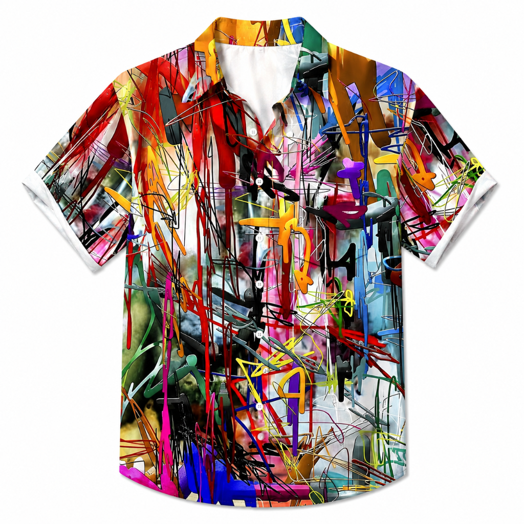 Grid Tropical Resort Button Shirt