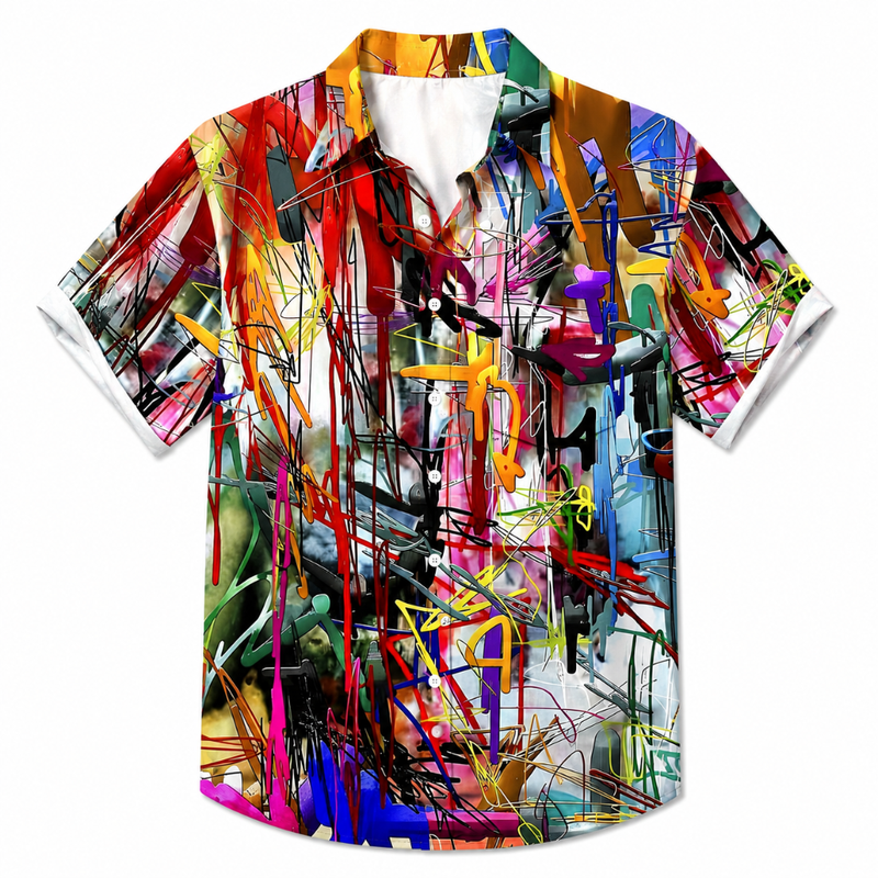 Grid Tropical Resort Button Shirt