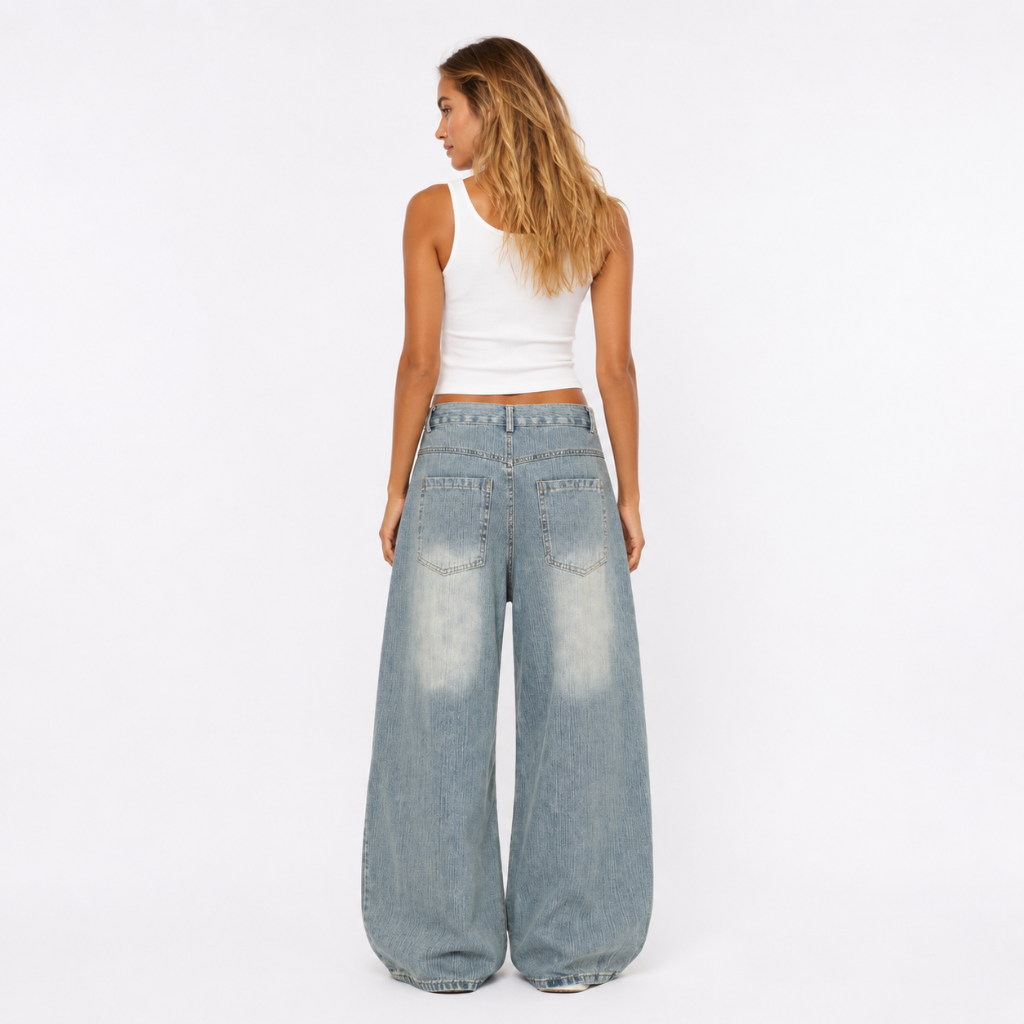 Slub Wash Machete Dye Denim Jeans