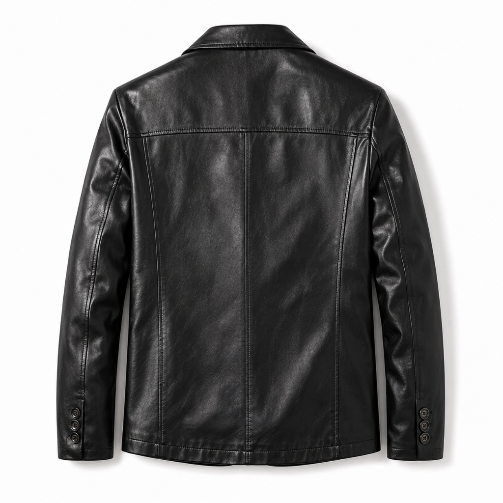 Classic Leather Men's Side Pocket Jacket