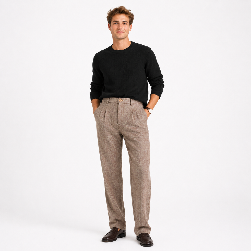 Men’s Vintage Casual Button Loose Trouser
