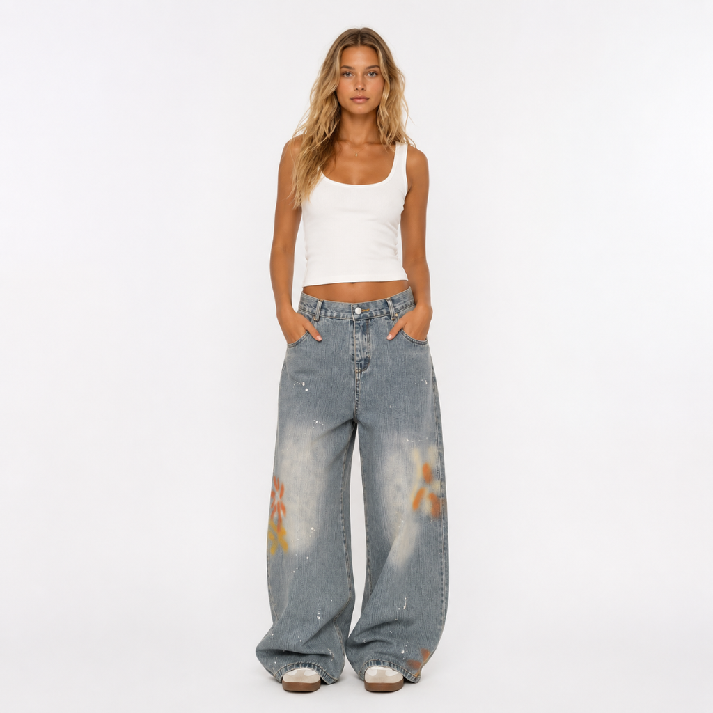 Slub Wash Machete Dye Denim Jeans